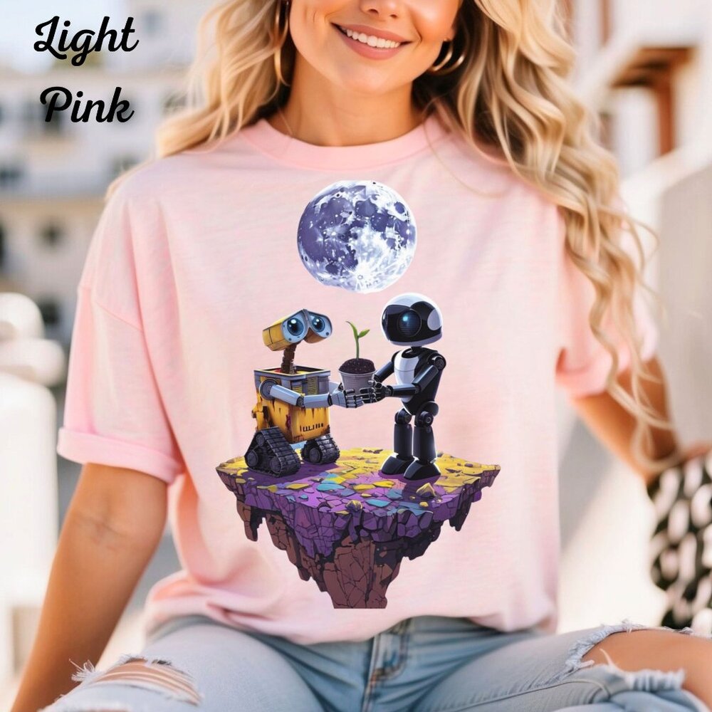 Womans T Shirt Wall-E & Eve Shirt Fun Top